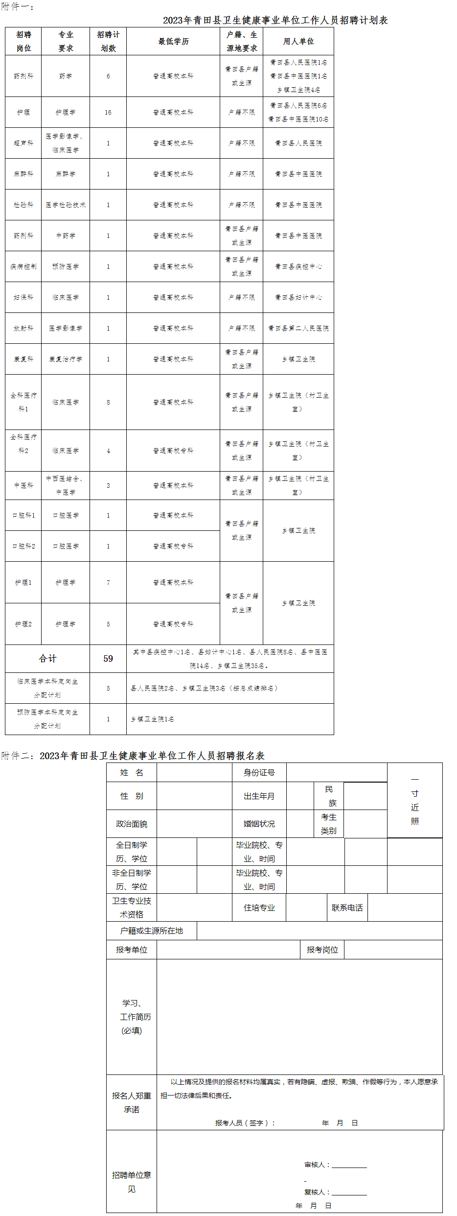 2023年青田县公开招聘卫生健康事业单位工作人员的公告.png